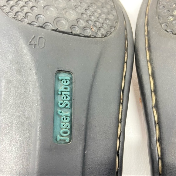 Josef Seibel Brown Leather Slide Block Heel Sandals Shoes Women's size US 9-9.5 - Picture 12 of 14